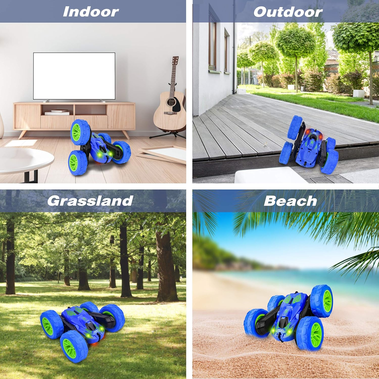 Remote Control Cars 4WD Rotating RC Car: 2.4GHz Flips Stunt Car Remote Control Toy Cars Boys for Toys Gifts for Kids 5-8 Years Old: Toys & Games