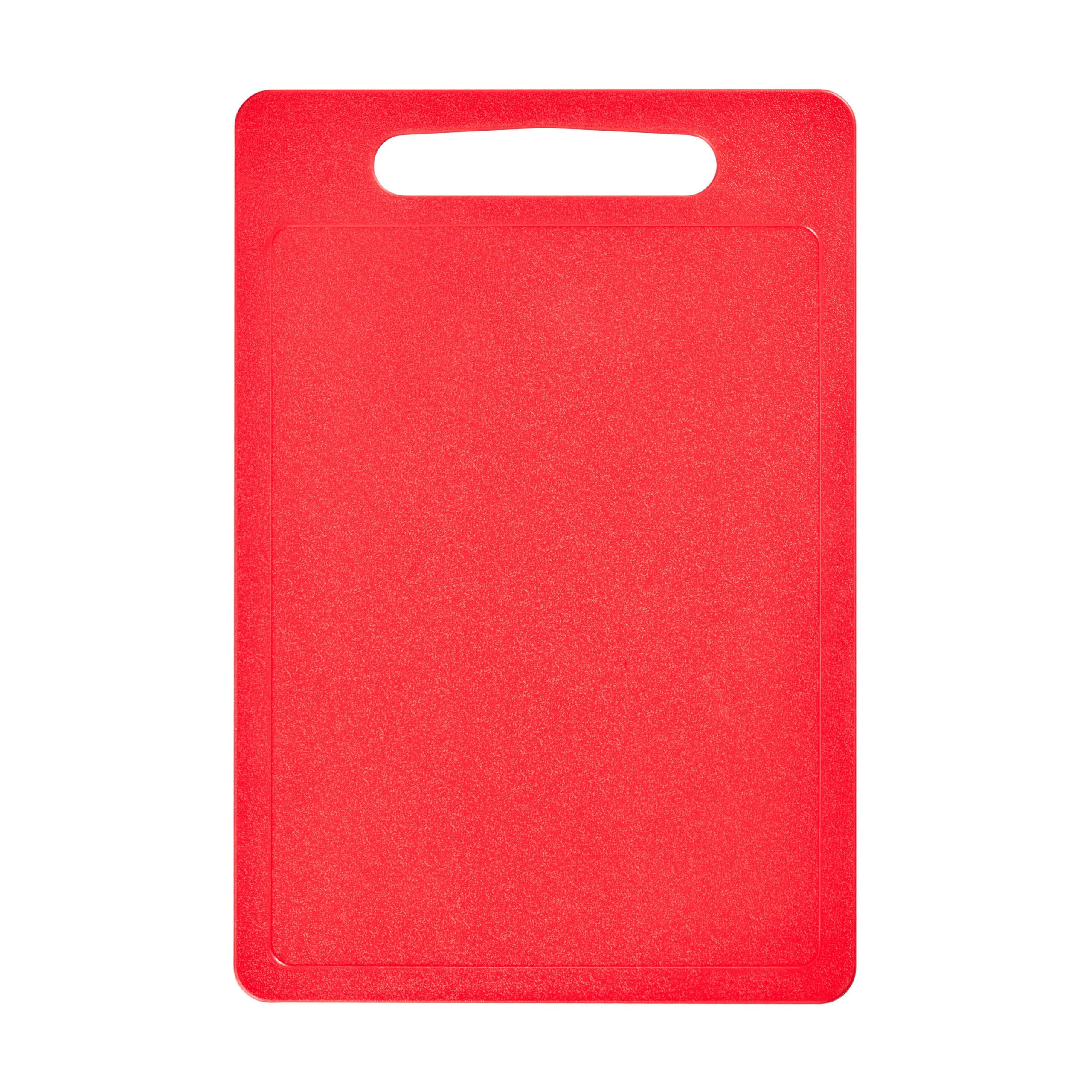 Chef Aid Large Red Poly Chopping Board, Multipurpose Anti-Slip Surface, Easy Clean and Dishwasher Safe with Handle, 40 x 30cm Other Colour Options Available.