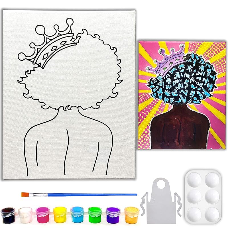 Paint and Sip Pre Sketched Paint Party Black Is King BEYONC\u00c9 DIY