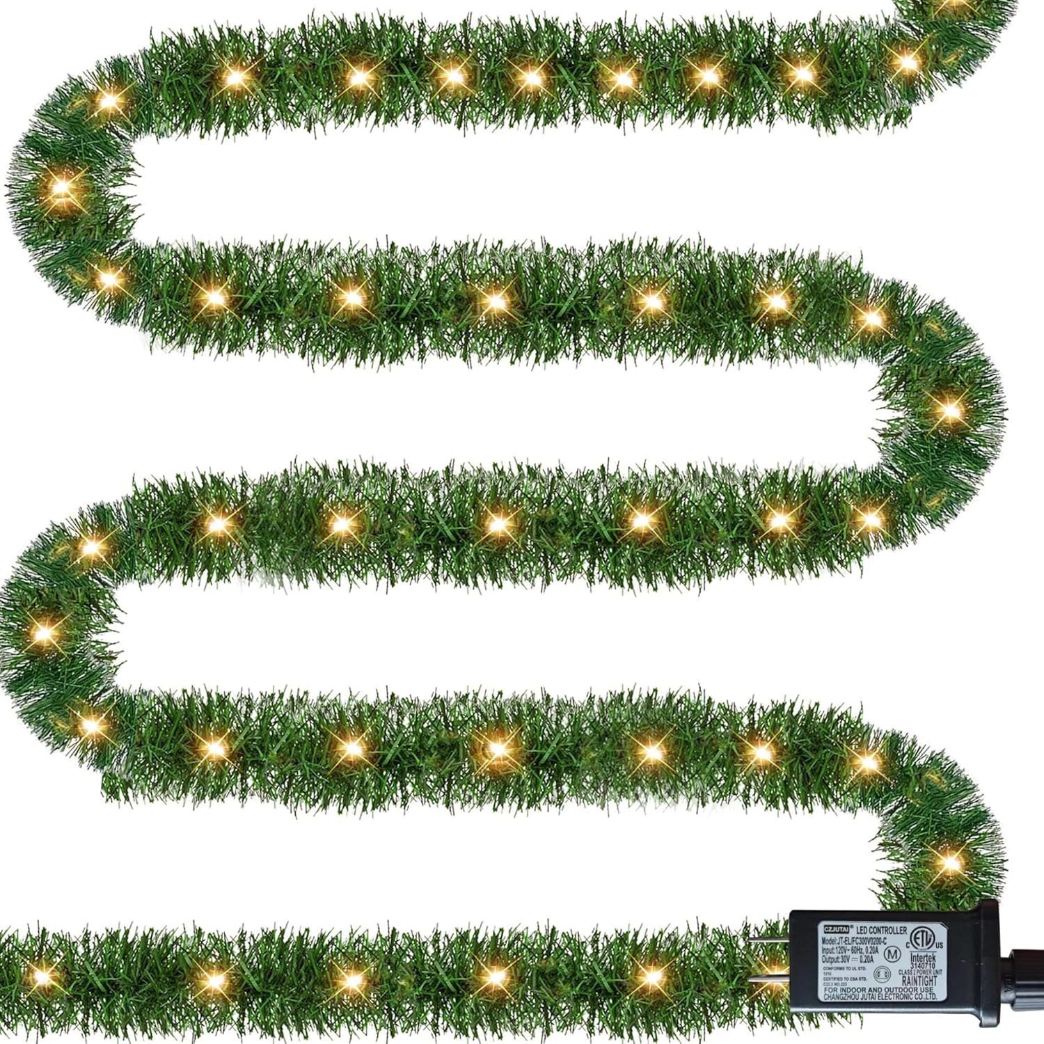 Wreaths, Garlands & Swags - Dazzle Bright 50 FT Pre-lit Christmas Green Garland, 150 LED Lights Lighted Artificial Pine Garlands, for Indoor Outdoor Christmas Decor Holiday Wedding Decoration