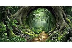 GENERIC Tree Hole Aquarium Fish Tank Background Tropical Forest Plants Reptile Tank Background 30x18 Inches PVC Glass Container Decoration with Tapes