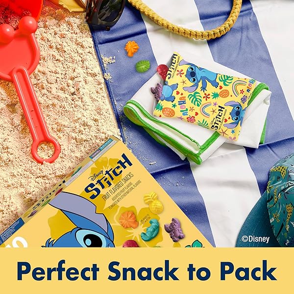 DISNEY STITCH FRUIT FLAVORED SNACKS, FAT FREE AND GLUTEN FREE SNACKS, 8 OZ (10 POUCHES)