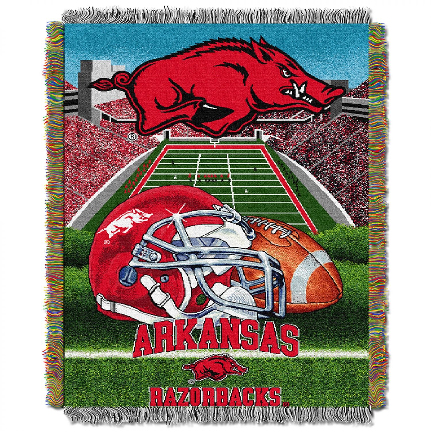 NORTHWEST NCAA Arkansas Razorbacks Woven Tapestry Throw Blanket, 48" x 60", Home Field Advantage