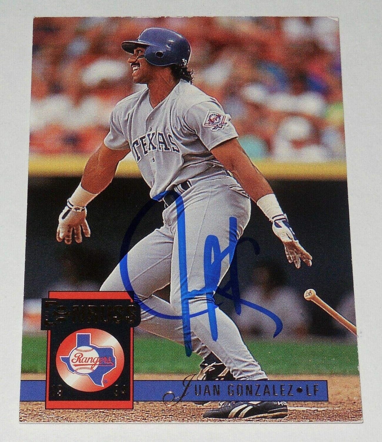 Juan Gonzalez 1994 Donruss Autographed Baseball Card texas Rangers 