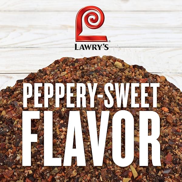 LAWRY’S SEASONED PEPPER, 10.3 OZ – ONE 10.3 OUNCE CONTAINER OF SEASONED ALL PEPPER FOR A WELL-ROUNDED FLAVOR OF BLACK PEPPER, SWEET RED BELL PEPPERS, AND SPICES