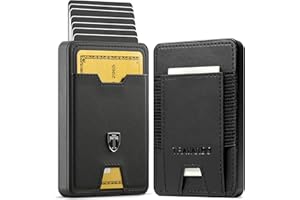 TRAVANDO Swype Slim Wallet for Men Metal RFID Blocking Mens Wallet Card Case (Real Leather Black)