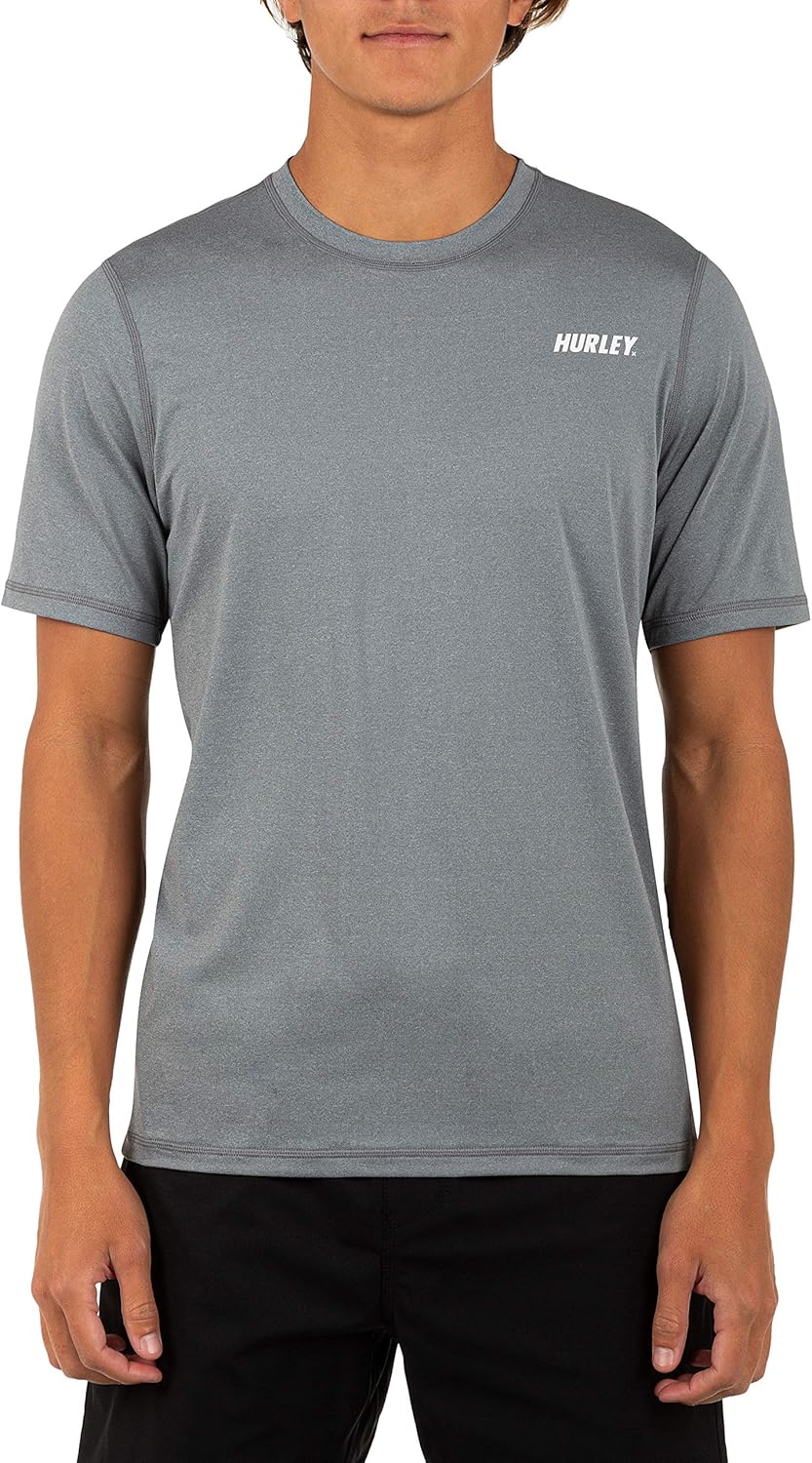 Hurley Men's Fastlane Hybrid Short Sleeve Rash Guard Shirt Amazon.co