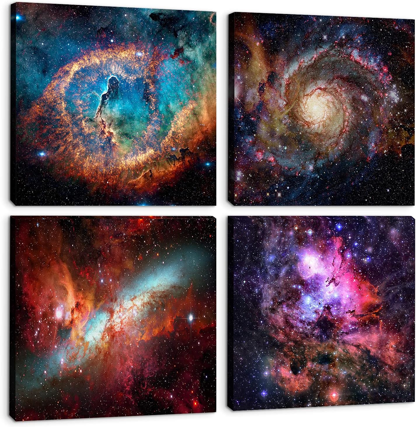 Wall Décor - Space Decor for Boys Room Galaxy Canvas Pictures Nebula Wall Art Kids Bedroom Outer Space Room Decor Universe Interstellar Posters Astronomy Painting Artworks for Living Room Home Decoration 12x12