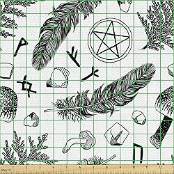 Ambesonne Occult Fabric by The Yard, Monochromatic