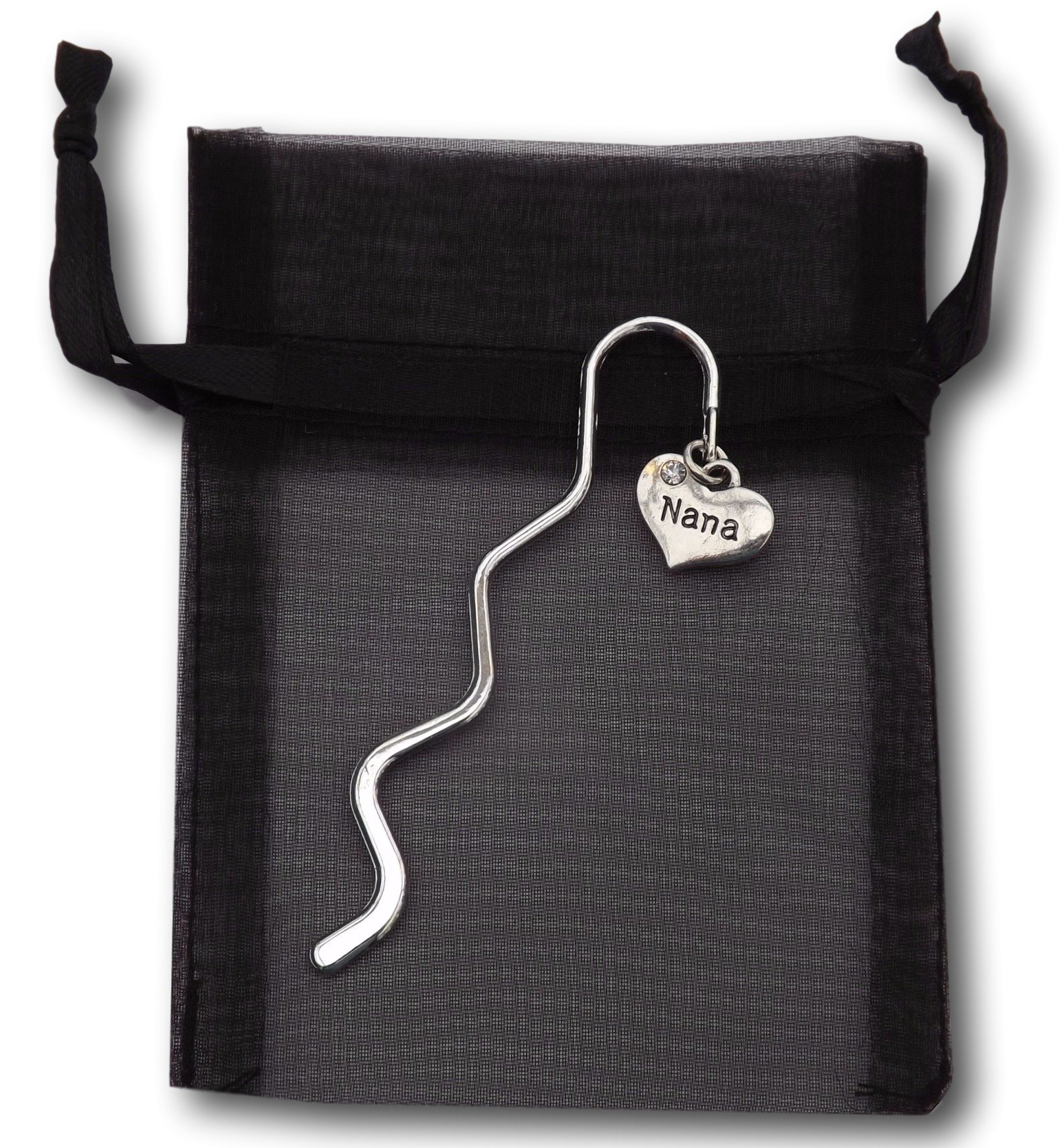 FizzyButton Gifts Nana Heart Charm mini Bookmark in Gift Bag