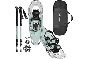 Retrospec Drifter Snowshoes & Trekking Poles Bundle with Adjustable Bindings - Lightweight Aluminum Snow Shoes for Women & Men - All Terrain Hiking & Winter Sports