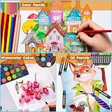 Halobios 144 Piece Deluxe Art Set Aluminium Case Painting Draw Pencils Pens view 5