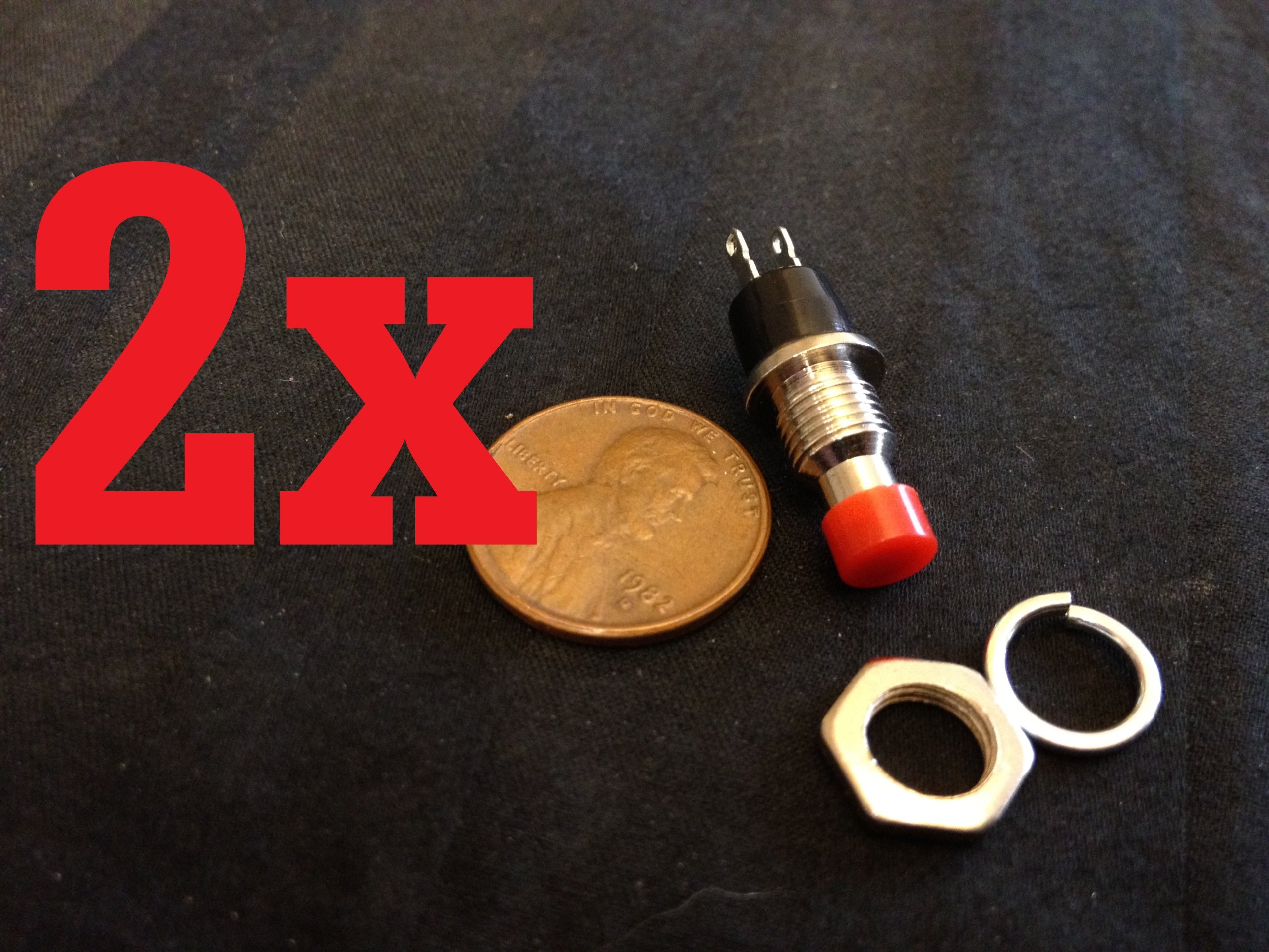 Buy 2x Small Metal Momentary N/o Normally Open Push Button Switch Dc