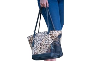 PET GEAR INC Pet Gear Tote Bag Carrier for Cats/Dogs, Storage Pocket, Removable Washable Liner, Zippered Top and Mesh Windows, Jaguar