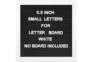 G GAMIT Felt Letter Board Letters Only - Pre-cut 0.5 Inch(1/2”) Tall White Letters 492pcs with Canvas Bag(No Board Included)