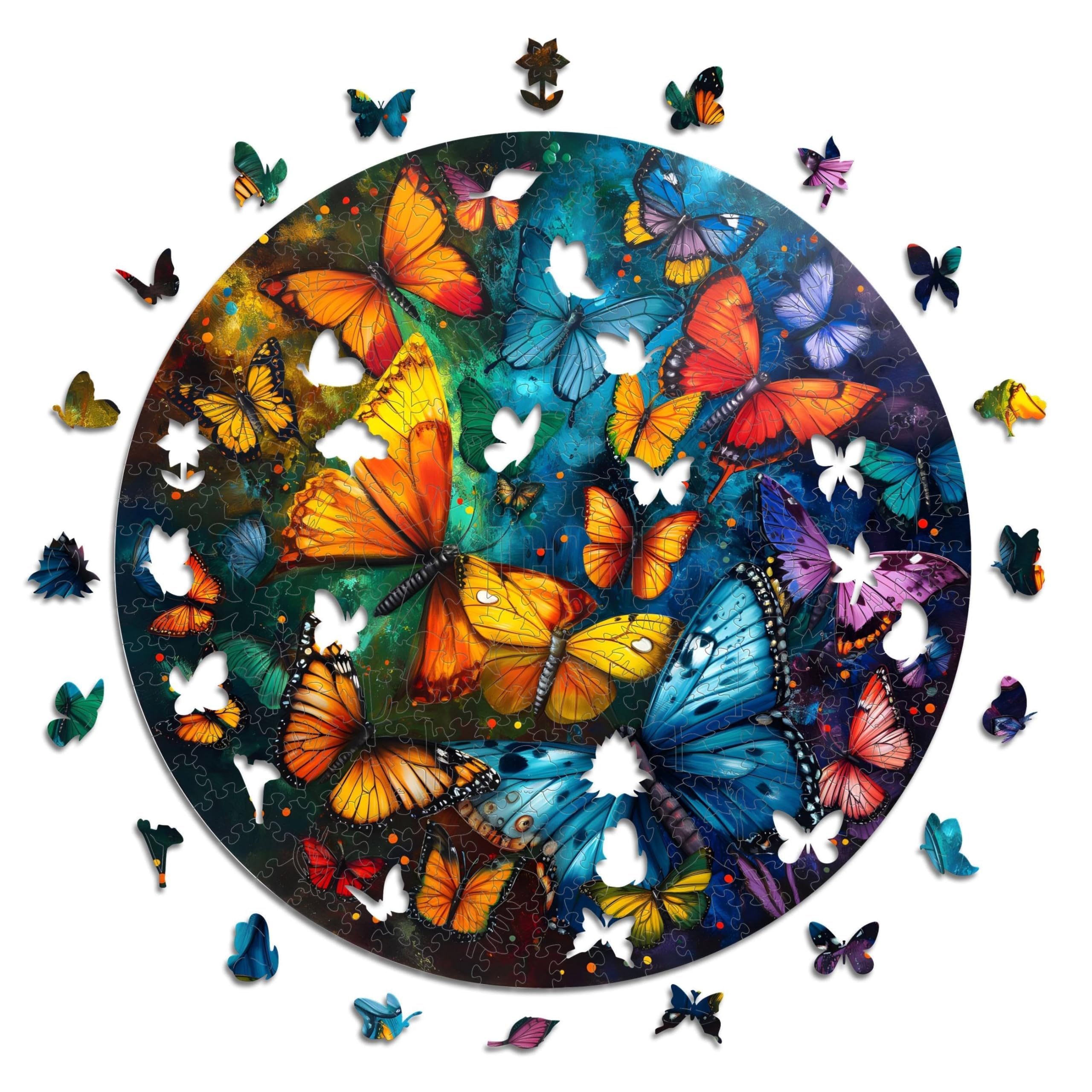 Iconic Puzzles - Magic Butterflies, fantasy animals, 100% sustainable wooden puzzle, Gifts for Children and Adults, size S, 200 Pieces — image 1