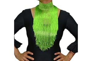 AMINA JAADE Flecos de Cuello para Danza Flamenco o sevillanas. Adorno de Cuello, algodón (Green)