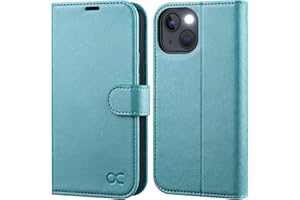 OCASE Compatible with iPhone 13 Wallet Case, PU Leather Flip Folio Case with Card Holders RFID Blocking Kickstand [Shockproof TPU Inner Shell] Phone Cover 6.1 Inch 2021 (Mint Green)