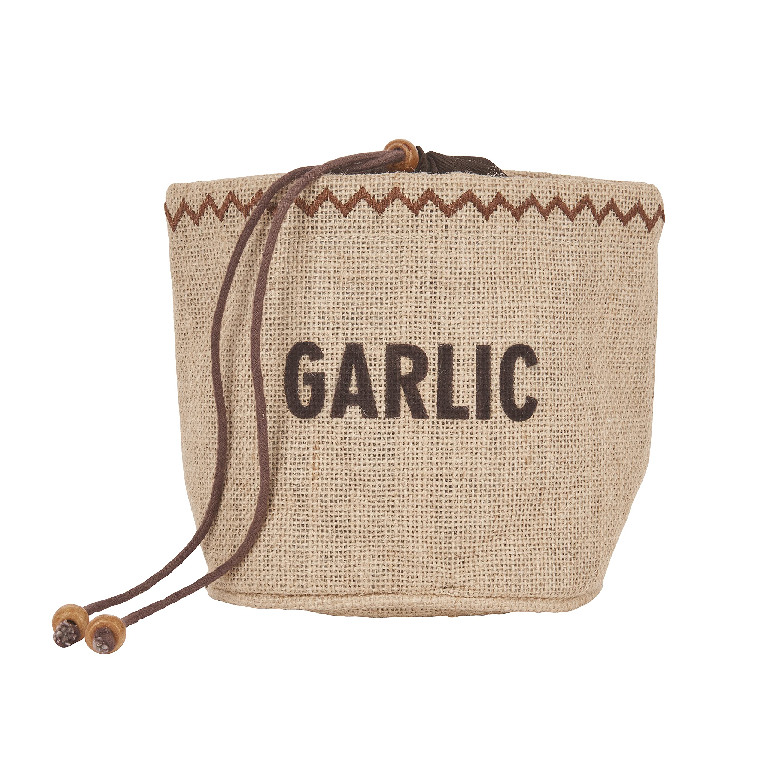 Natural Elements Eco Garlic Storage Bag with Drawstring, Jute / 1% Cotton