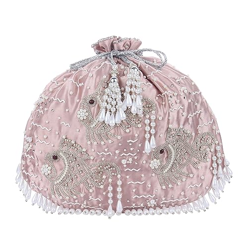 Women's Embellished Potlis (Pink)