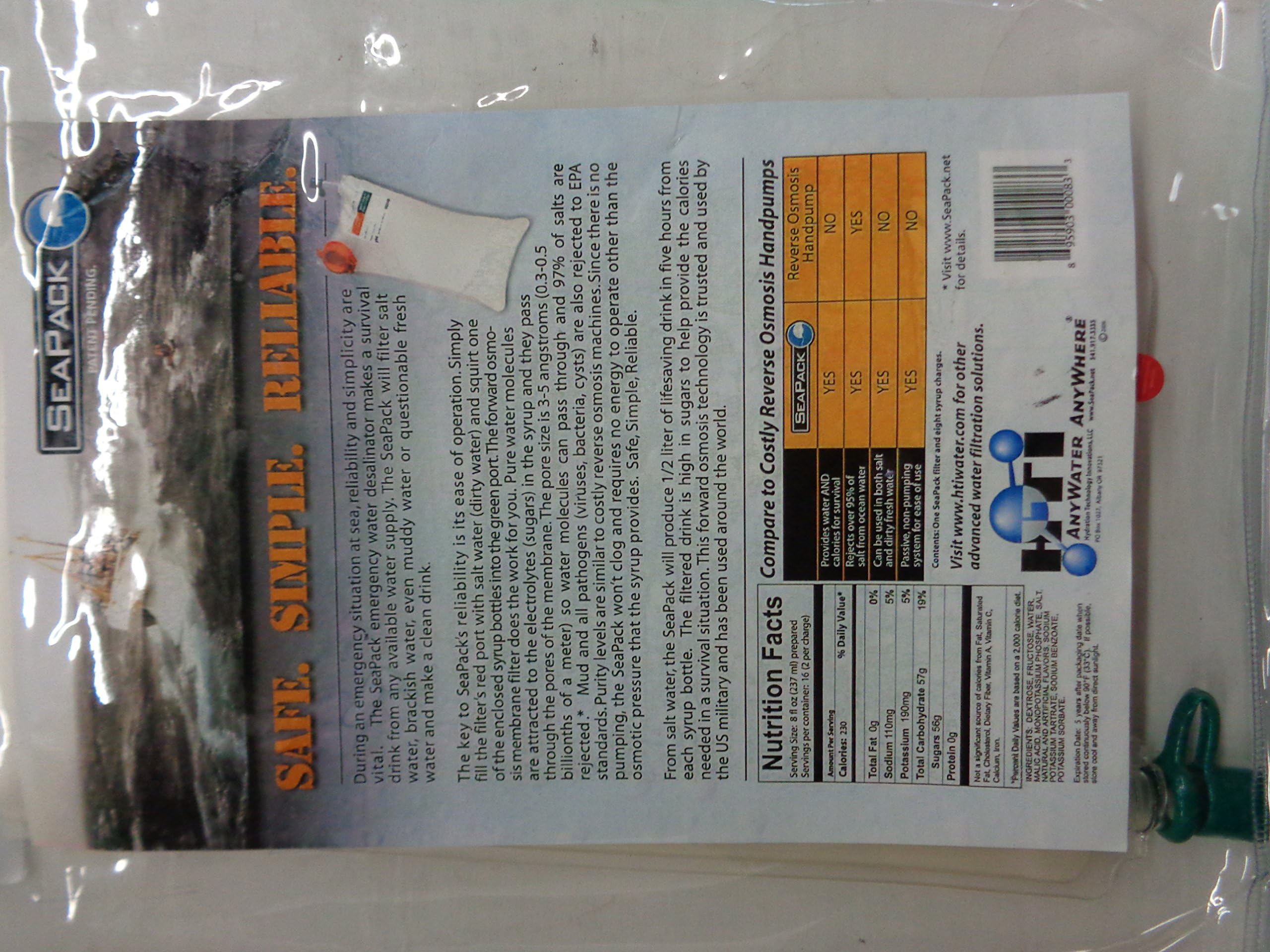 Sea-Pack Emergency Desalinator Bag Only