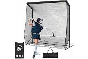 SHOPSOURCE Golf Hitting Net, 10x7ft & 7x7ft Golf Practice Nets for Backyard Driving Chipping, Portable Heavy Duty Golf Impact Nets with Steel Frame, Indoor and Outdoor