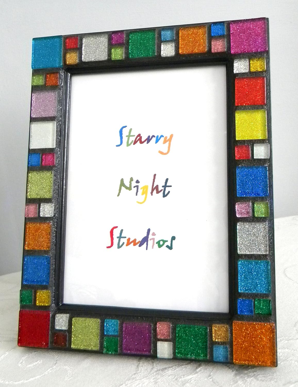 Mosaic Picture Frame Multi Color Glitter Glass Tiles
