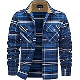 Cotrasen Mens Flannel Shirts Cotton Long Sleeve Plaid Shirts Button Down Casual Lightweight Shirts with 2 Pockets
