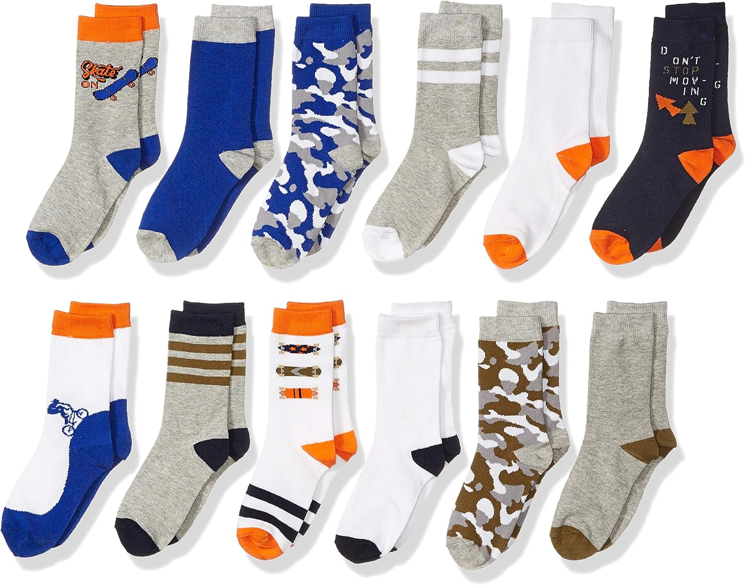  Brand - Spotted Zebra Boys Crew Socks: Clothing