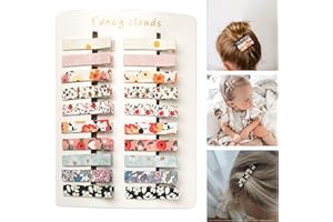 FANCY CLOUDS Hair Clips for Girls Women Toddler Baby,Assorted 20Pcs Flower Fabric Fully Lined Small Alligator Clips Hair Accessories for Teens Child Kids Gifts