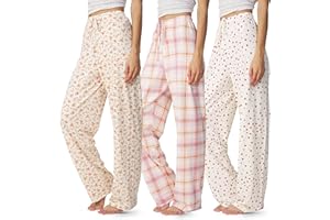 Ultra Performance Womens Pajama PJ Pants 3 Pack Lounge Bottoms Pajamas for Women (Avail in Plus Sizes)