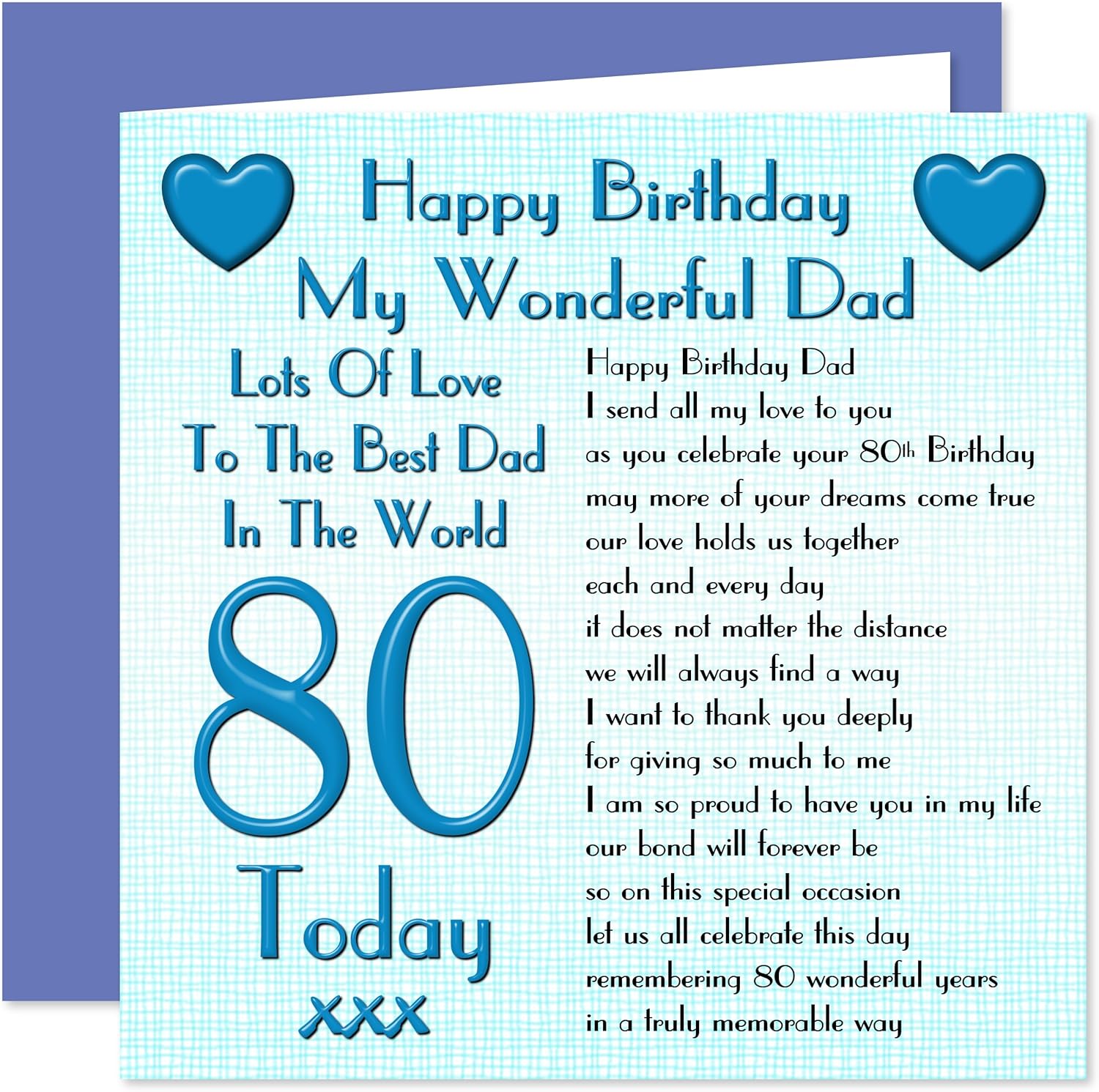 80th Birthday Card Dad greeting cards near me