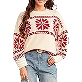 Simplee Womens Christmas Ugly Sweater Long Sleeve Holiday Soft Knit Cute Lightweight Warm Crewneck Pullover 2025 Trendy