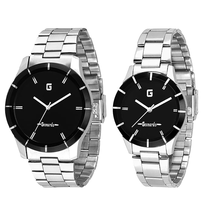 s Artiga Black Dial Chain Watch Combo For Men,Women,Boys And Girls-GDC002
