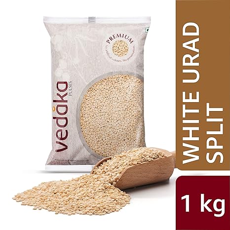 Amazon Brand - Vedaka Premium White Urad Split, 1 kg