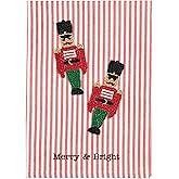 Mud Pie Christmas Bead Towel, Nutcracker, 21" x 14"