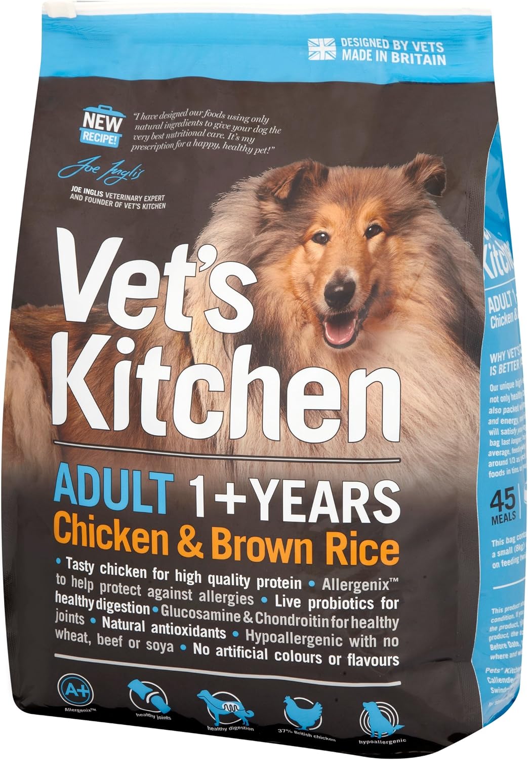 Vet's Kitchen Dry Dog Food Adult Chicken & Brown Rice Everyday Health 3kg, 3 kg (Pack of 1) - Image 5