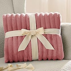 Bedsure GentleSoft Brick Dust Fleece Throw Blanket