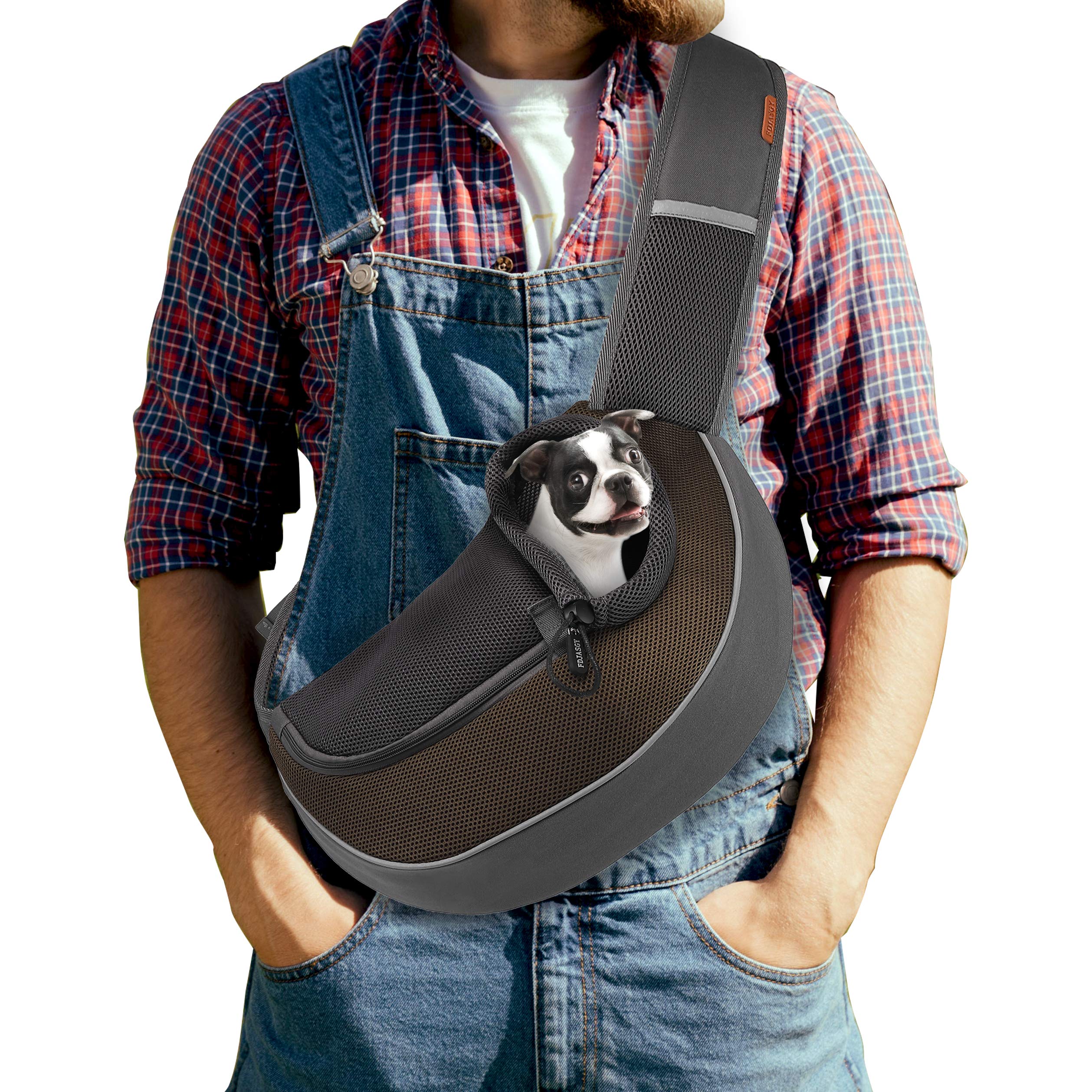 FDJASGY Pet Sling Carrier for Small Dogs Cats,Breathable Mesh Travelling Hand Free Puppy Backpack with Pouch and Adjustable Strap Carrier