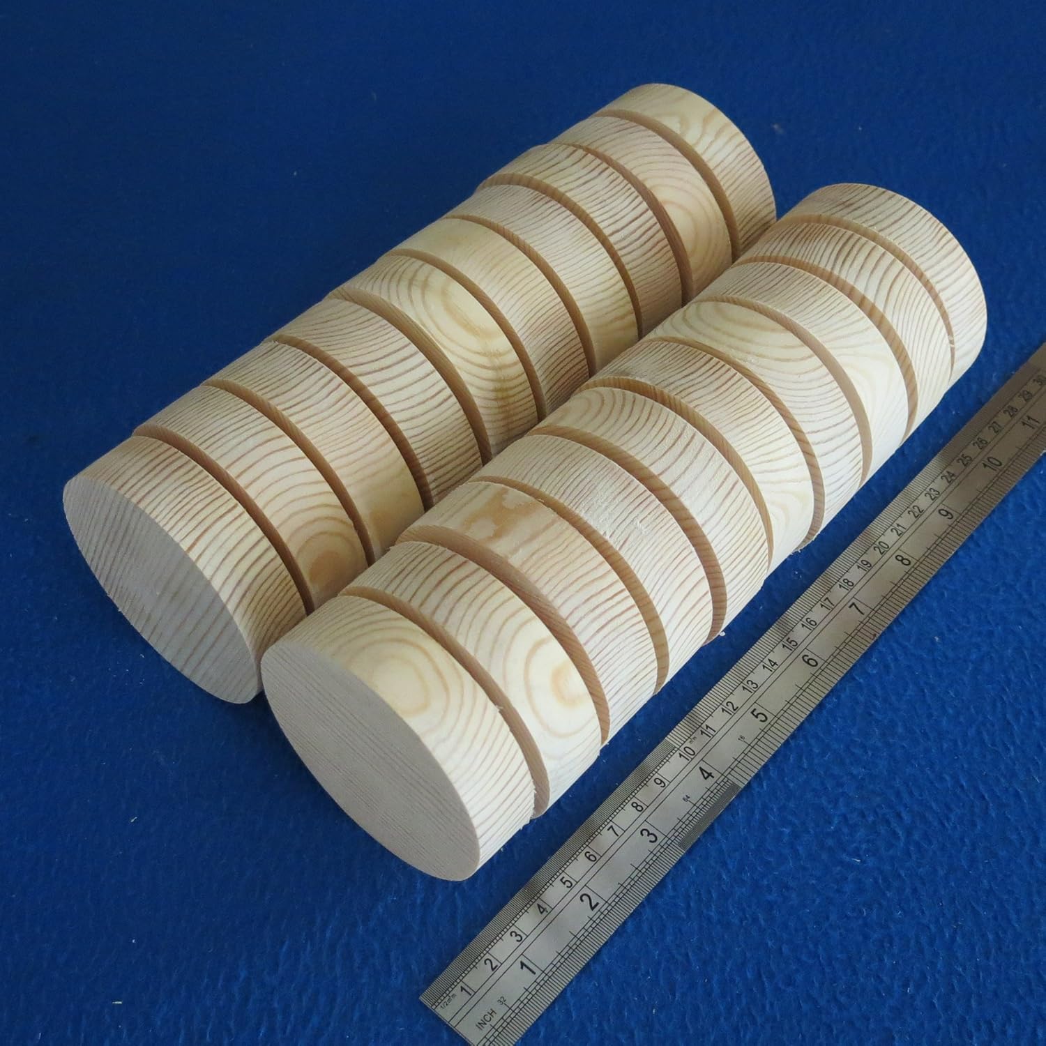 LOT of 20 CIRCLE 3.0" / 75 mm WOODEN BLOCKS BUNDLE SET PINE WOOD