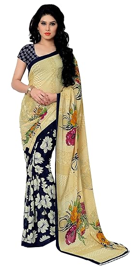 Anand Sarees Georgette Saree with Blouse Piece (2942_Multicoloured_Free size)