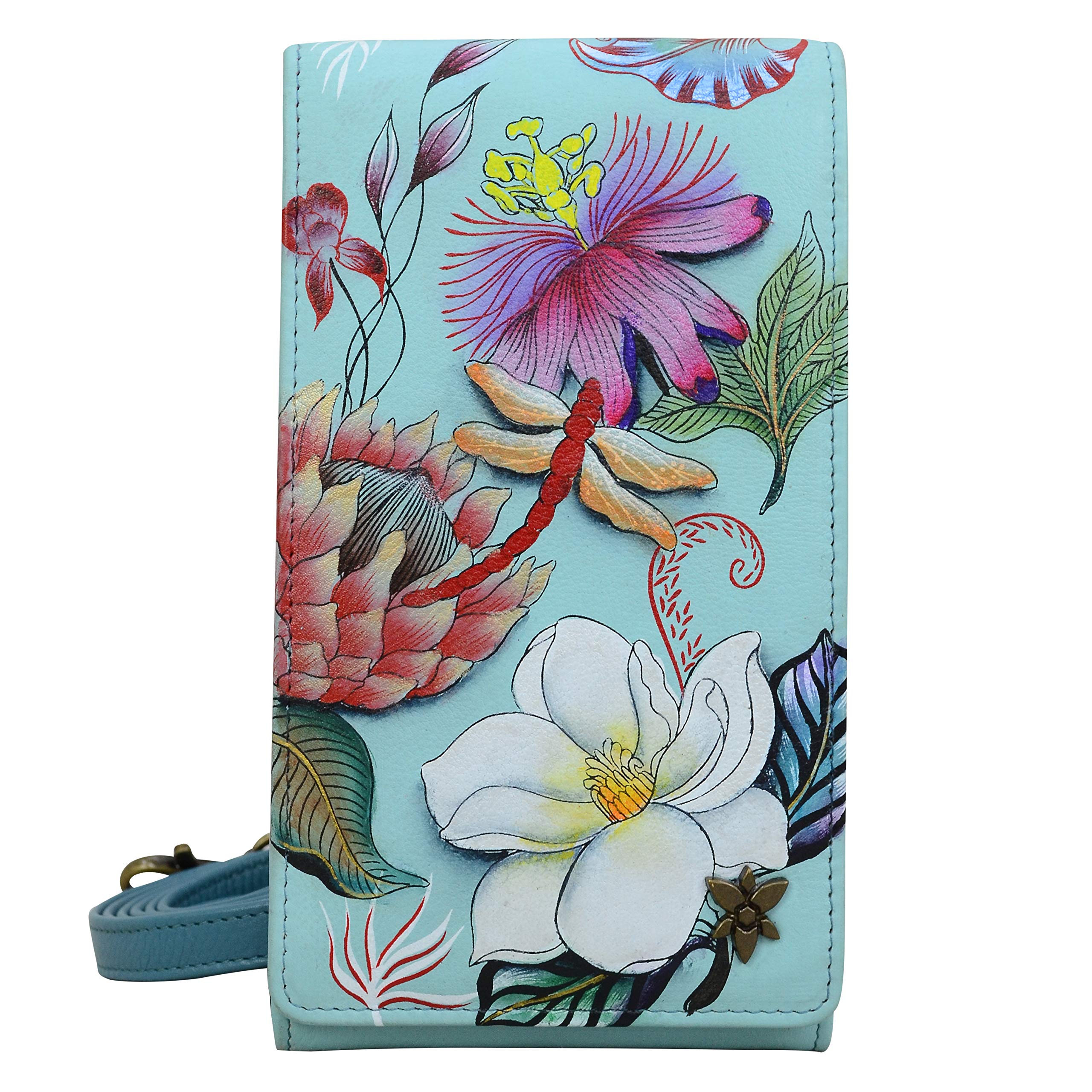 Anuschka Women’s Genuine Leather RFID Smartphone Crossbody - Jardin Bleu