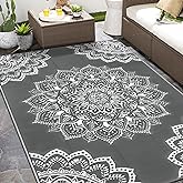 Yamaziot Waterproof Outdoor Rug 6x9 ft, Reversible Plastic