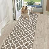 SHACOS Carpet Runner Non Slip Brown 60x180 cm Hallway Rug Non Slip Backing