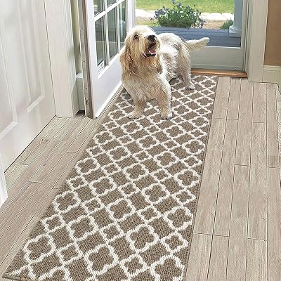 SHACOS Runner Rug 50x150 cm Non Slip Entryway Brown Doormat