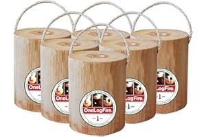 ONE LOG FIRE The Original OneLogFire (6) Pack | Swedish Fire Log | Swedish Torch | One Log Campfire | for Outdoor Firepit | Campfire | Bonfires | Fireplace