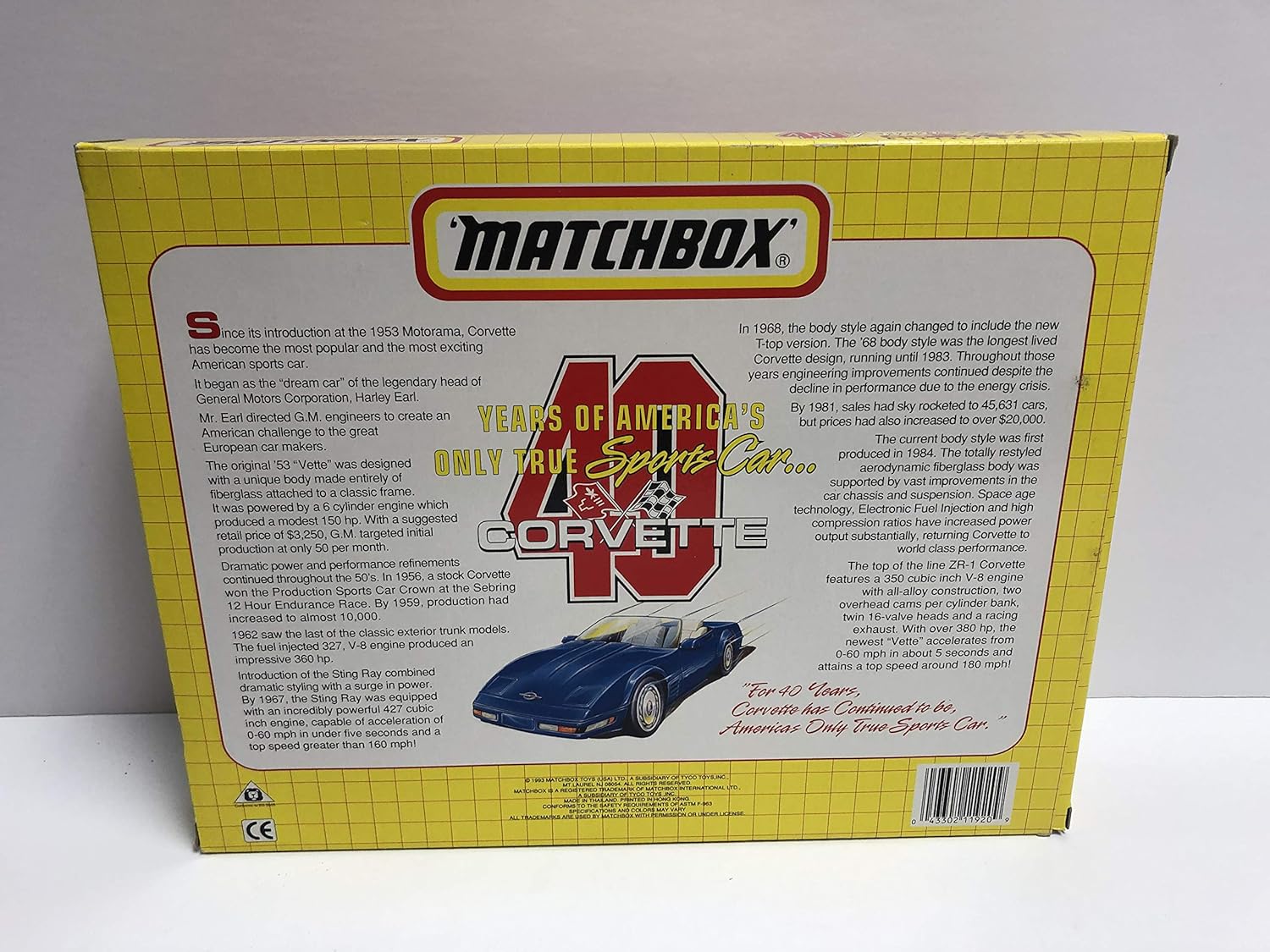 matchbox 40th anniversary corvette collector set