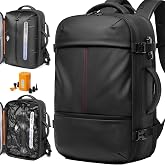 IKYWT 80L Vacuum Seal Travel Backpack with Compression System | Expandable, 5kPa High Power Pump, 17&rdquo; Laptop Compartment, TSA Lock, Water-Resistant