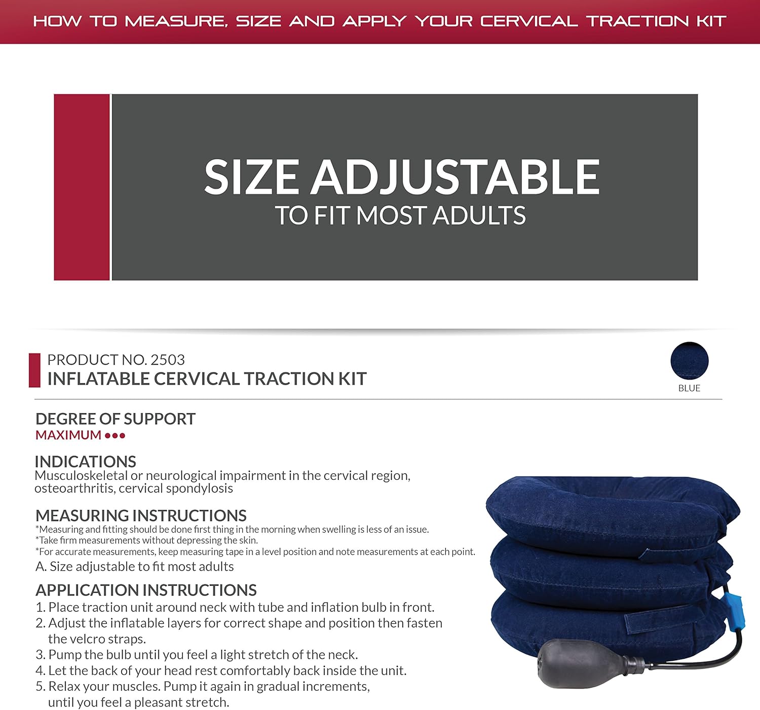 OTC Cervical Traction Unit, Head Neck Spine, Inflatable, Select Series: Health & Personal Care