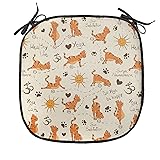 Ambesonne Cat Chair Seating Cushion, Do Yoga Be